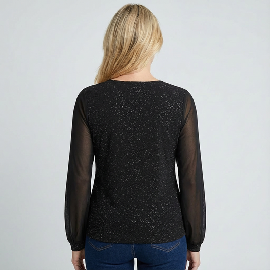 Elegant Long Sleeve V-Neck Blouse