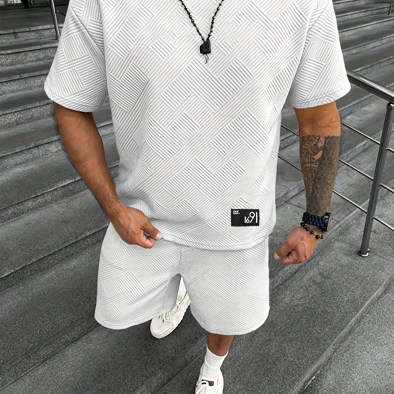 Dylan – Men’s Jacquard T-Shirt & Shorts Set