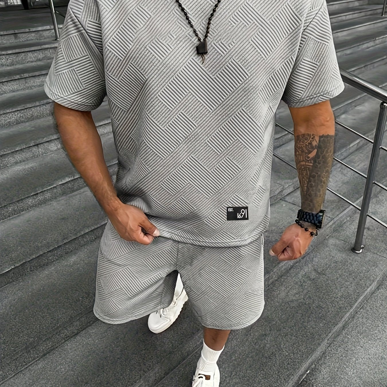 Dylan – Men’s Jacquard T-Shirt & Shorts Set