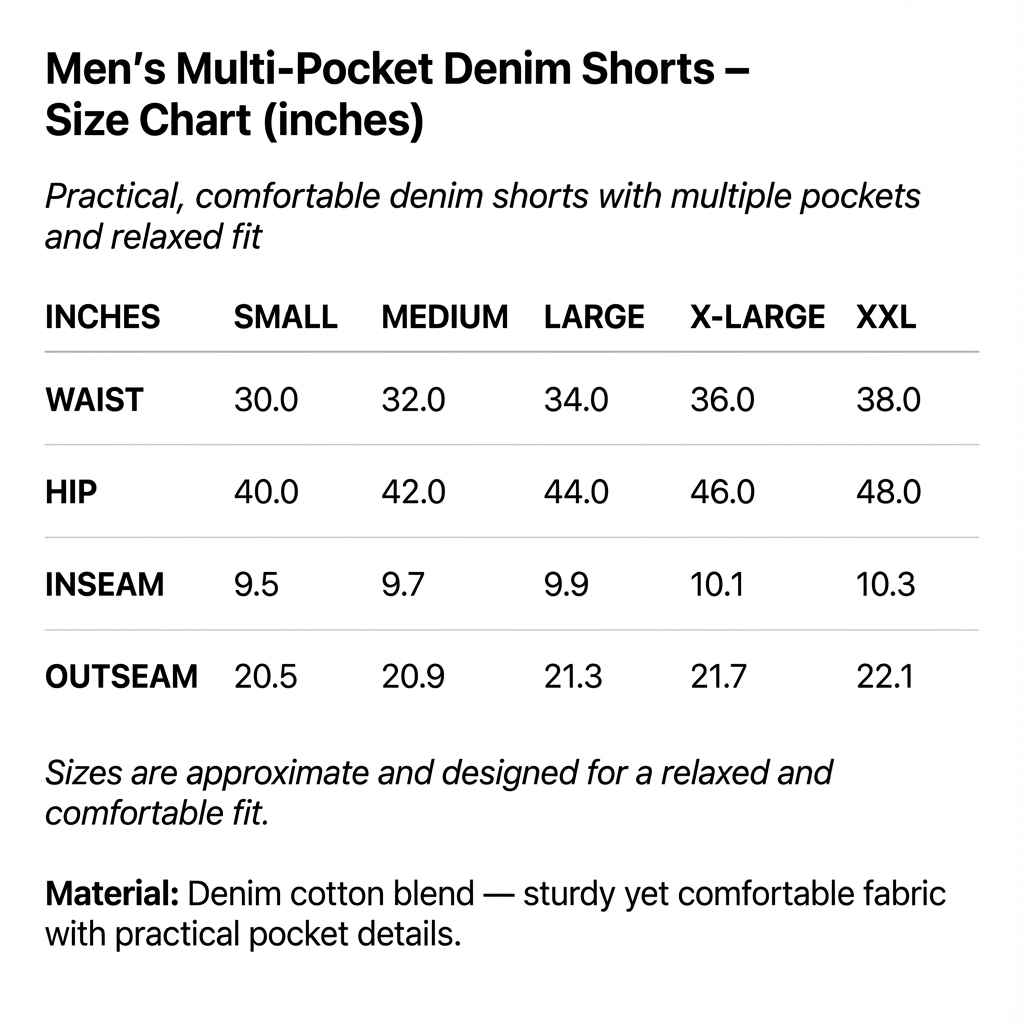 Hunter – Men’s Multi-Pocket Denim Shorts