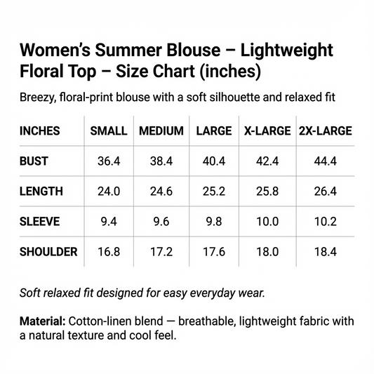Lily – Women’s Summer Blouse, Lightweight Floral Top