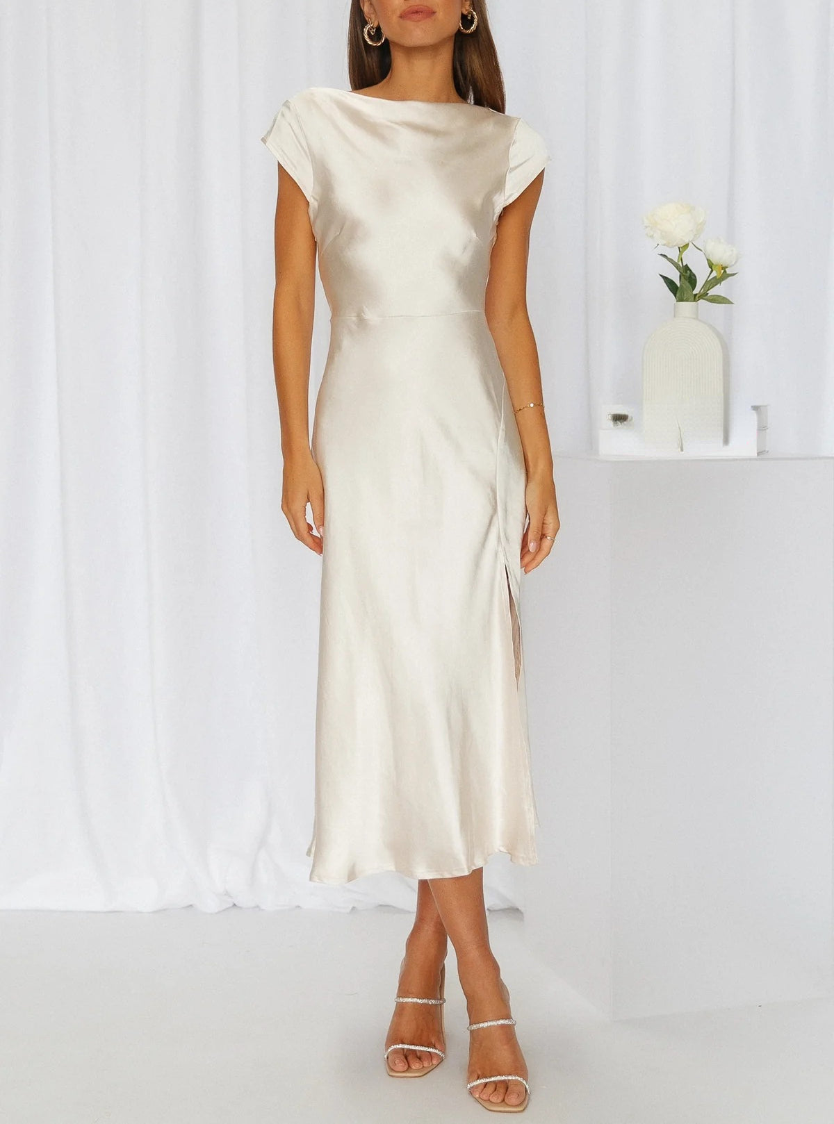 Camille – Elegant Satin Dress for Weddings & Evening Events