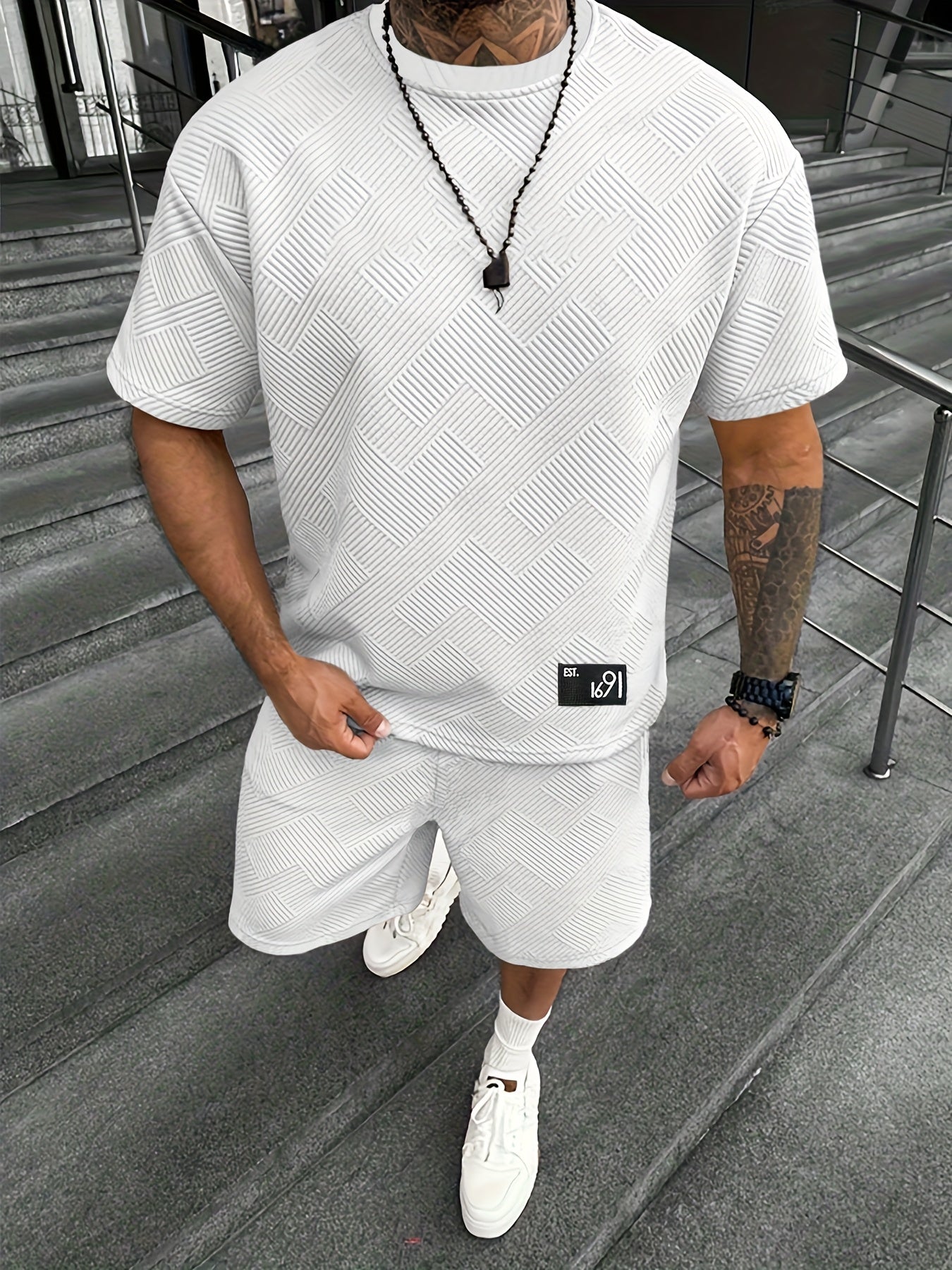 Dylan – Men’s Jacquard T-Shirt & Shorts Set