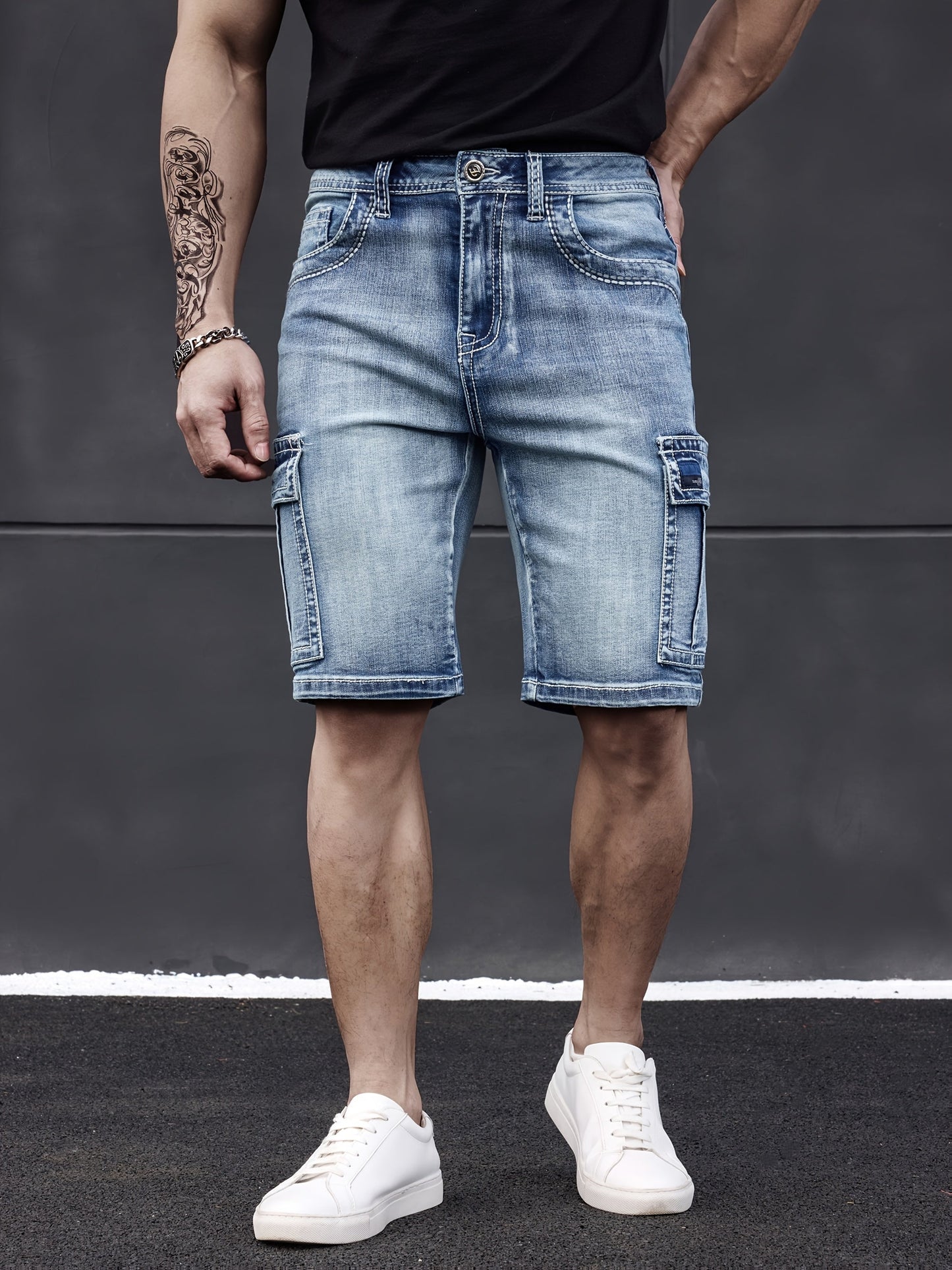 Hunter – Men’s Multi-Pocket Denim Shorts